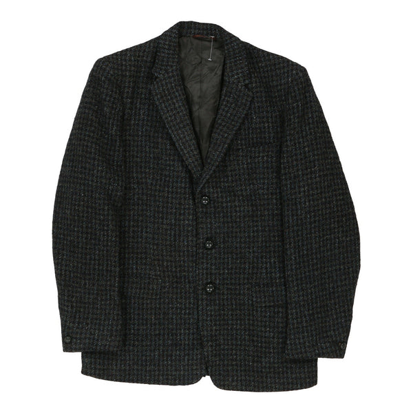 Harris Tweed John Collier Checked Blazer - Large Blue Wool Blend