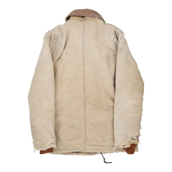 Heavily Worn Carhartt Jacket - Large Beige Cotton