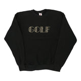 1980's Made in USA Golf Jerzees Sweatshirt - Large Black Cotton Blend