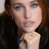 Caviar Gold Stacking Ring (adjustable)