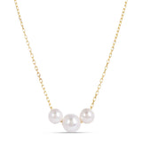 Laura Gold Chain Necklace with tripple pearls