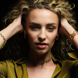 Lilly Twisted Rectangular Gold Hoop Earrings