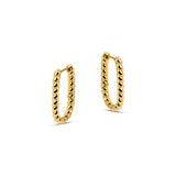 Lilly Twisted Rectangular Gold Hoop Earrings