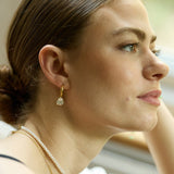 Venus Gold Hoop Earrings With Keshi Pearl Charm