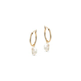 Venus Gold Hoop Earrings With Keshi Pearl Charm
