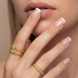 Caviar Gold Stacking Ring (adjustable) - Amadeus