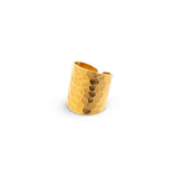 Nudo Gold Long hammered Ring (adjustable)