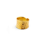 Nudo Gold Short Hammered Ring (adjustable)
