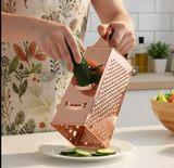 Anygleam Rose Gold Stainless Steel Food Slicer – Multi-Function Kitchen Tool for Fruits, Vegetables & More