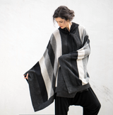 Anita Hooded Alpaca Striped Poncho