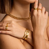 Athena Gold Cuff Bracelet With Sparkles