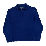 Polo By Ralph Lauren 1/4 Zip - Medium Blue Cotton