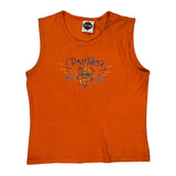 Daytona Bike Week 2002 Harley Davidson Graphic Vest - Medium Orange Cotton