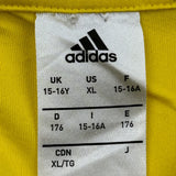 Age 15-16 Brantford Galaxy Youth Adidas Football Shirt - XL Yellow Polyester