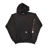 Carhartt Spellout Hoodie - XL Black Cotton Blend