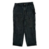 Carhartt Double Knee Carpenter Trousers - 35W 30L Black Cotton