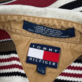 Tommy Hilfiger Striped Polo Shirt - Large Cream Cotton