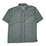 Diss Jeans Hawaiian Shirt - Large Grey Cotton Blend