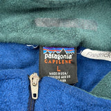 Made In USA Patagonia Capilene Fleece 1/4 Zip - Large Blue Polyester