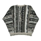 Florence Tricot Sweater - Large Gray Cotton Blend