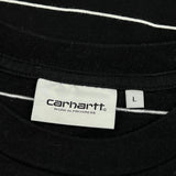 Carhartt Striped T-Shirt - Large Black Cotton