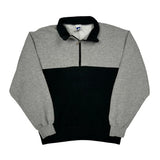 Russell Athletic 1/4 Zip - Large Grey Cotton