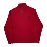 Polo By Ralph Lauren 1/4 Zip - Large Red Cotton