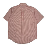 Ralph Lauren Striped Short Sleeve Shirt - Large Red Cotton