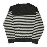 Tommy Hilfiger Striped Jumper - Large Black Cotton
