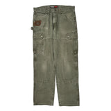 Wrangler Double Knee Cargo Pants - 36W 30L Green Cotton