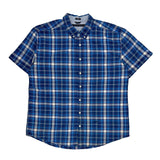 Tommy Hilfiger Checked Short Sleeve Shirt - XL Blue Cotton