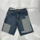 Patchwork Sean John Baggy Denim Shorts - 30W 12L Light Wash Cotton