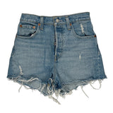 Levis Denim Shorts - 24W UK 4 Light Wash Cotton
