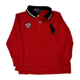 Age 4 Polo By Ralph Lauren Long Sleeve Polo Shirt - XS Red Cotton