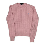 Ralph Lauren Cable Knit Sweater - Medium Pink Cotton