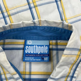 Southpole Checked Short Sleeve Shirt - Medium Blue Cotton