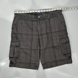 The North Face Checked Cargo Shorts - 35W 11L Grey Cotton