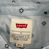 Levis Short Sleeve Shirt - Small Blue Cotton