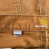 Carhartt Double Knee Carpenter Pants - 33W 32L Brown Cotton