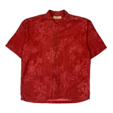 Tommy Bahama Floral Hawaiian Shirt - Large Red Silk