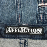 Affliction Contrast Stitch Jeans - 38W 31L Dark Wash Denim