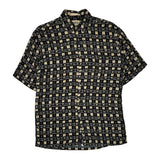Campia Patterned Shirt - Small Black Cotton