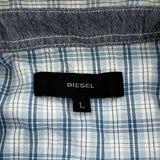 Diesel Checked Short Sleeve Shirt - Large Blue Cotton