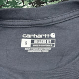 Carhartt Graphic T-Shirt - Small Navy Cotton