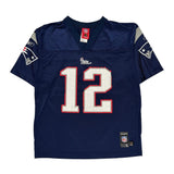 Age 14-16 Reebok New England Patriots Football Jersey - Large Blue Polyester