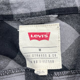 Levis Checked Flannel Shirt - Medium Black Cotton