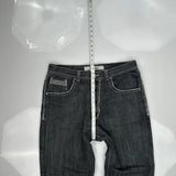 Embroidered Avalanche Studded Jeans - 38W 31L Gray Cotton