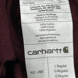 Carhartt T-Shirt - Large Burgundy Cotton
