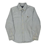 Age 8 Ralph Lauren Striped Shirt - Small Blue Cotton