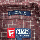 Chaps Ralph Lauren Checked Shirt - Large Brown Cotton